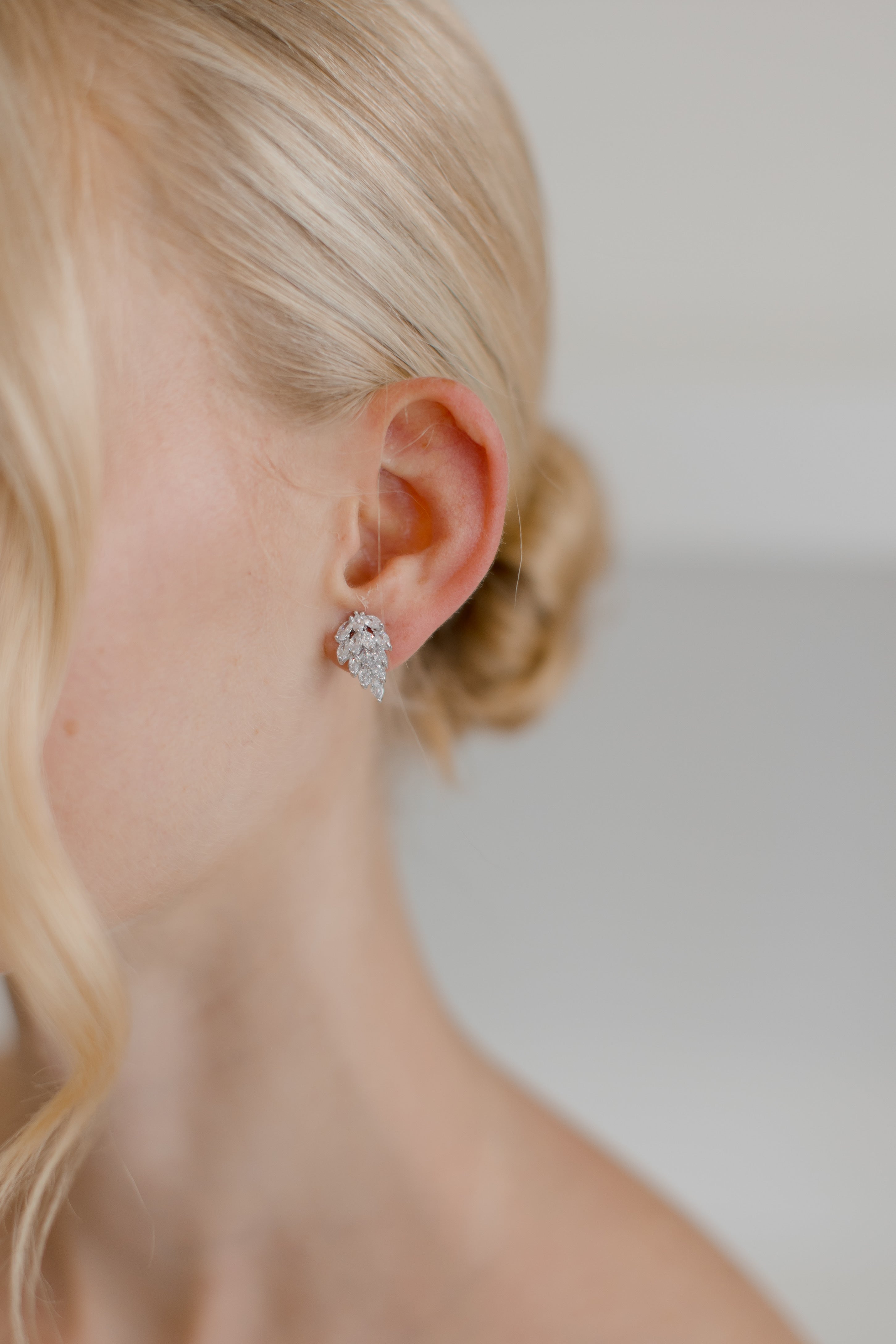 Blaire Crystal Marquise Cluster Stud Bridal Earrings - Elegant Wedding Jewelry for Brides, Bridesmaids & Formal Occasions