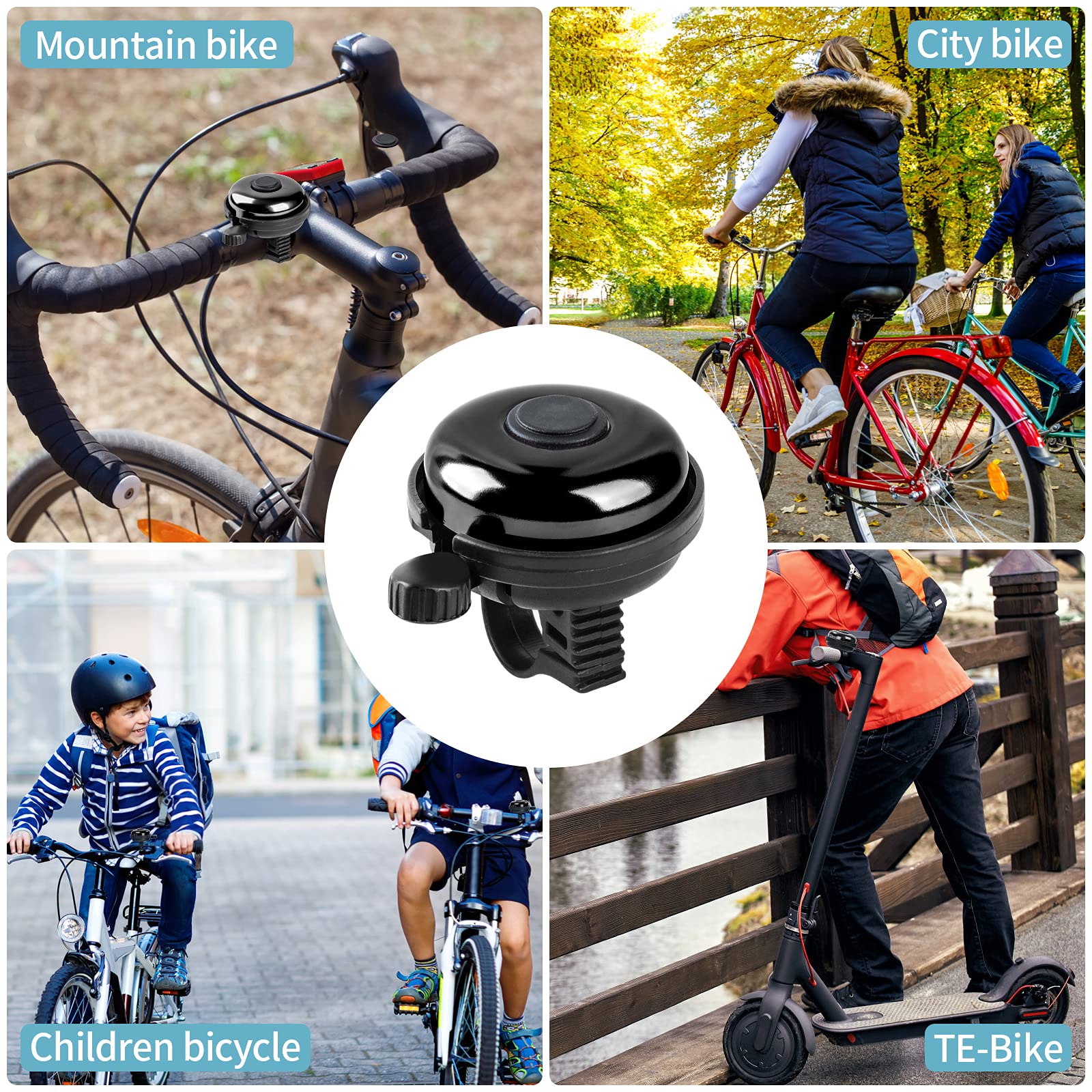 Vintage Bike Bell - Durable Aluminum Bicycle Bell with Loud & Clear Ringing Sound for Adults & Kids - Perfect for City Commuting, Mountain Biking & Cycling Safety