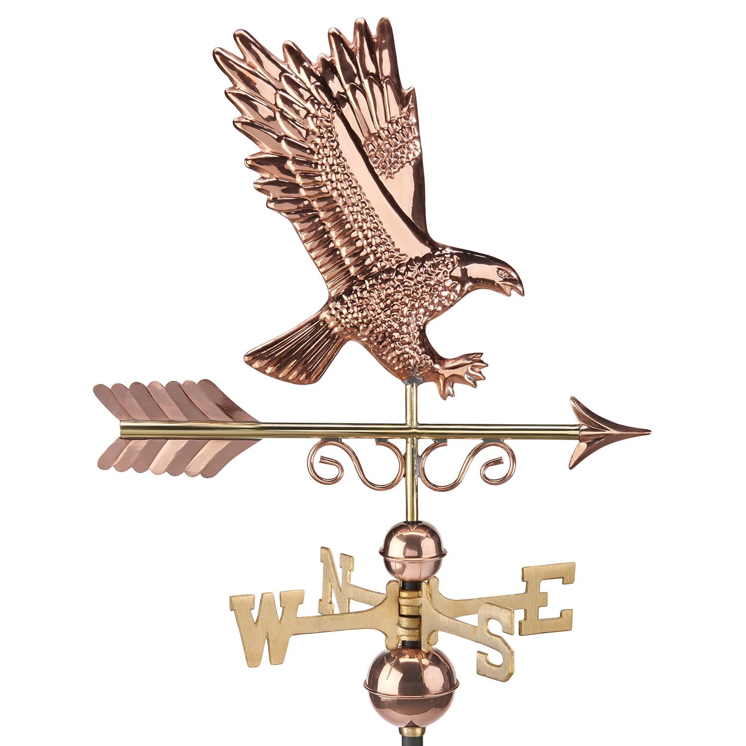 Good Directions Majestic Eagle Weathervane - Pure Copper Weather Resistant Outdoor Decor for Garden, Roof, or Barn - Handcrafted Vintage Style Home & Yard Decoration