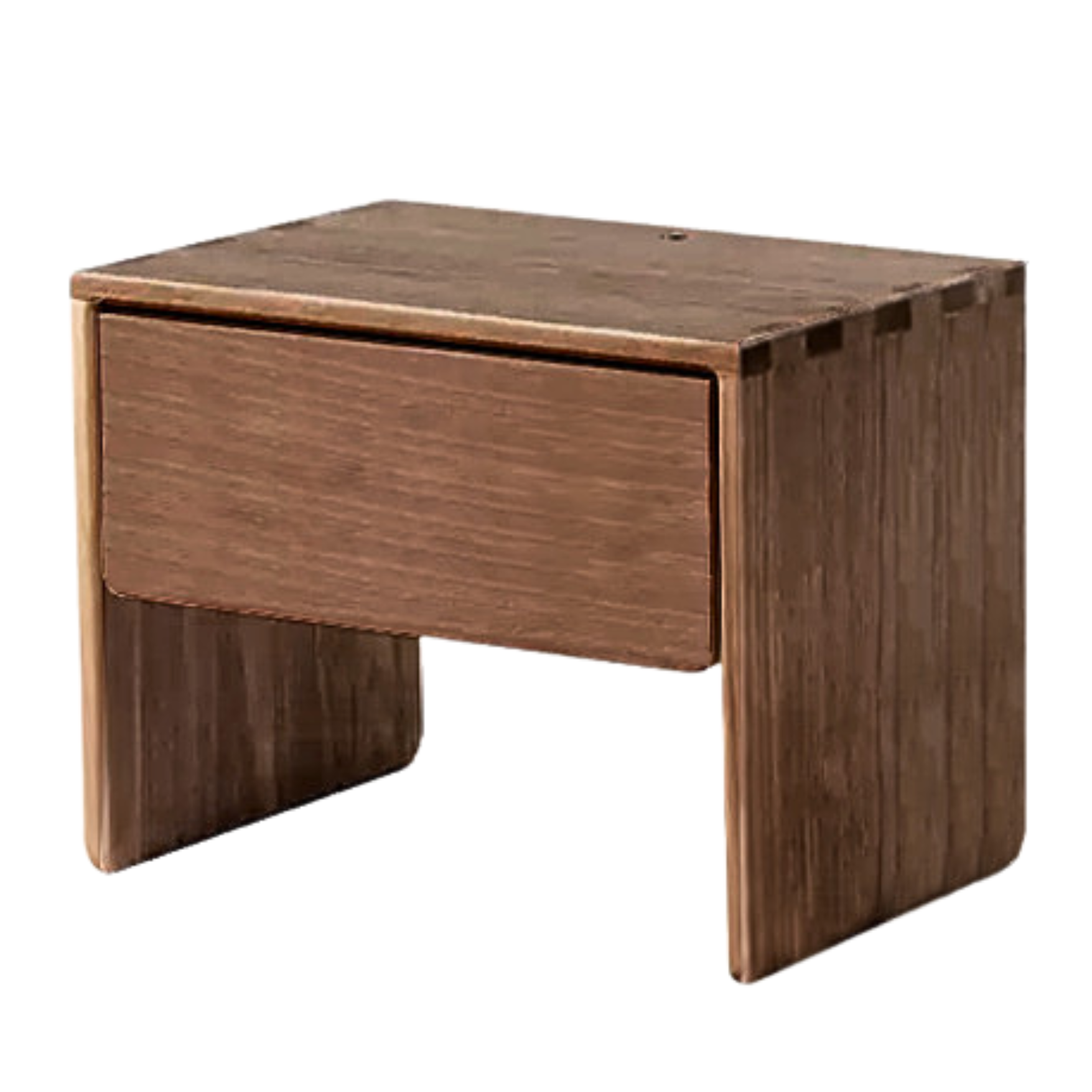Modern Solid Wood Nightstand - Black Walnut & Ash Wood Bedside Table for Bedroom, Living Room, or Office - Stylish and Functional Storage Furniture