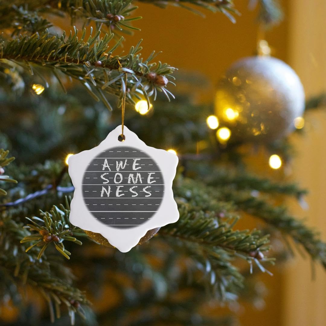 3D Rose Awesomeness Chalk Snowflake Ornament - Christmas Tree Decoration, Holiday Home Decor, Winter Party Favors - Perfect for Xmas Gifts, Festive Mantel Display & Seasonal Craft Projects