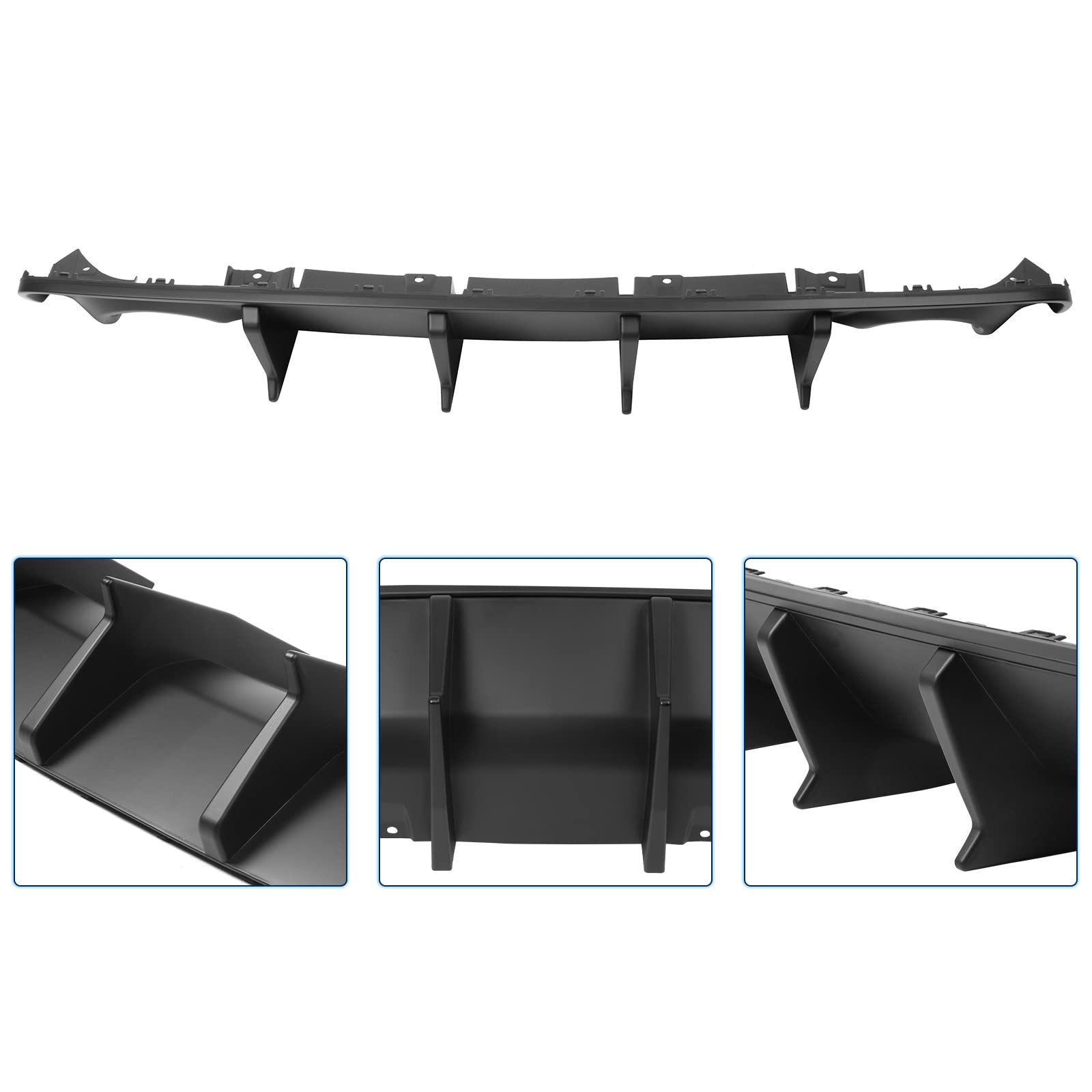 FREEMOTOR802 Rear Diffuser Compatible with 2020-2023 Dodge Charger Widebody - IKON V3 Style Bumper Lip with 4 Shark Fins in Matte Black PP Material | Perfect for Car Upgrades & Street Racing Style Enhancement