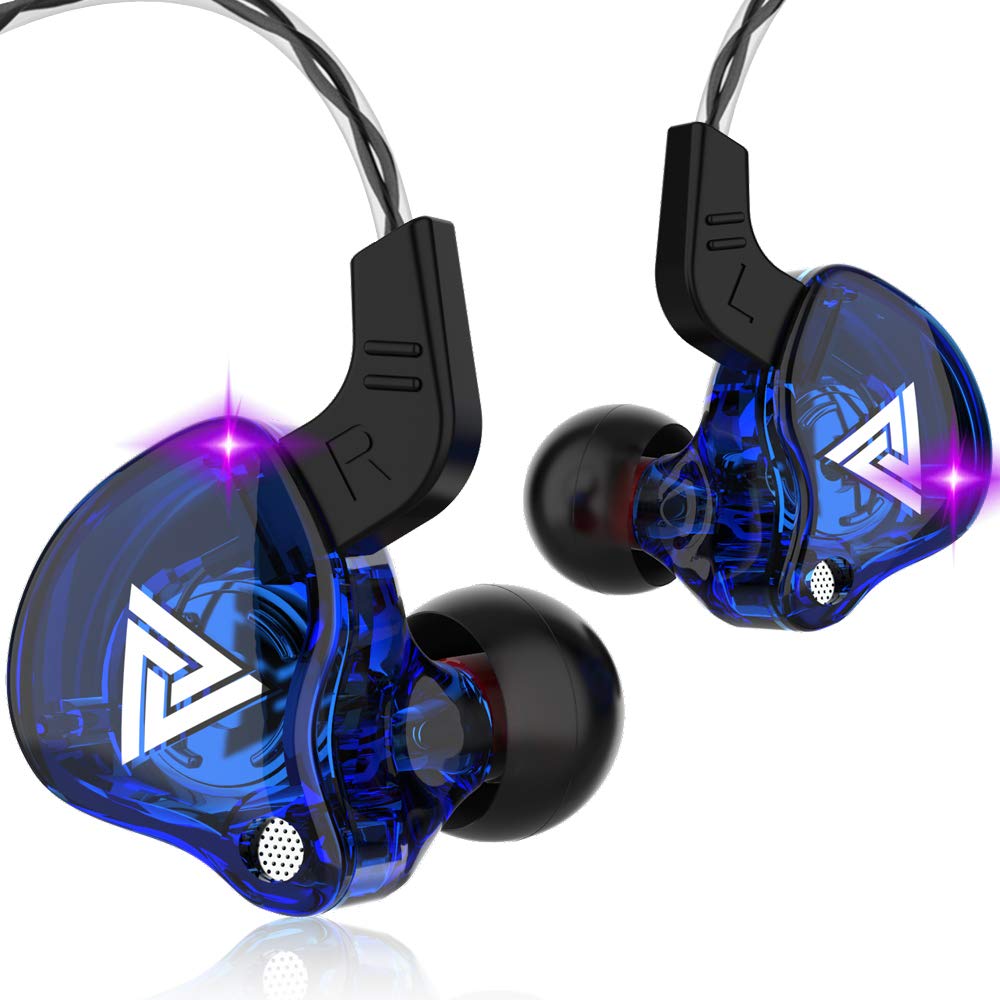 High-Fidelity Wired In-Ear Headphones with Microphone - IEM Earbuds, 3.5mm Jack, Deep Bass, Noise Isolation (Crystal Blue) - Perfect for Gaming, Music, Podcasts & Office Calls