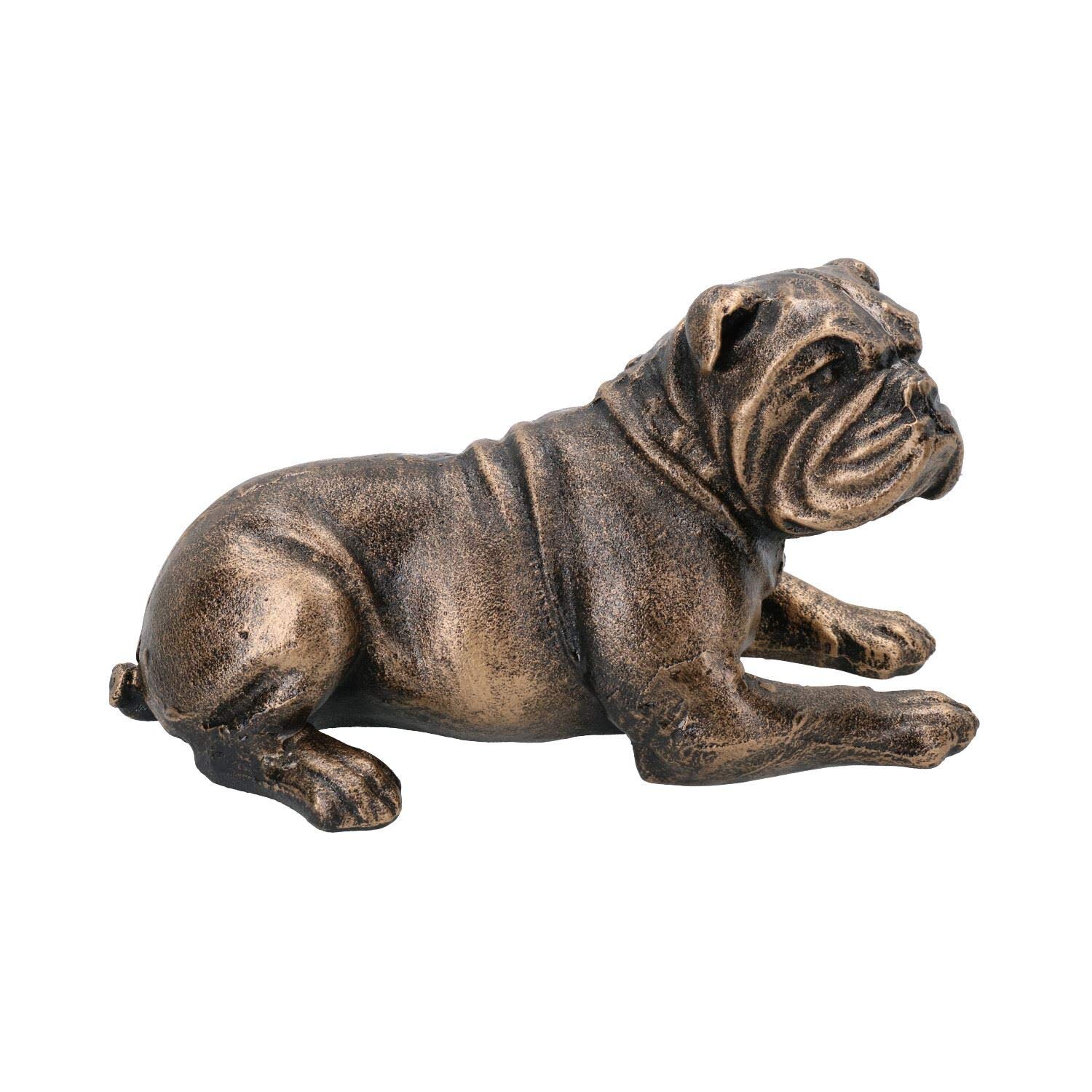 AB Tools Lying Pit Bull Terrier Dog Cast Iron Statue - Heavy Duty Decorative Sculpture for Home, Office & Garden Decor - Unique Trophy Ornament for Dog Lovers & Collectors
