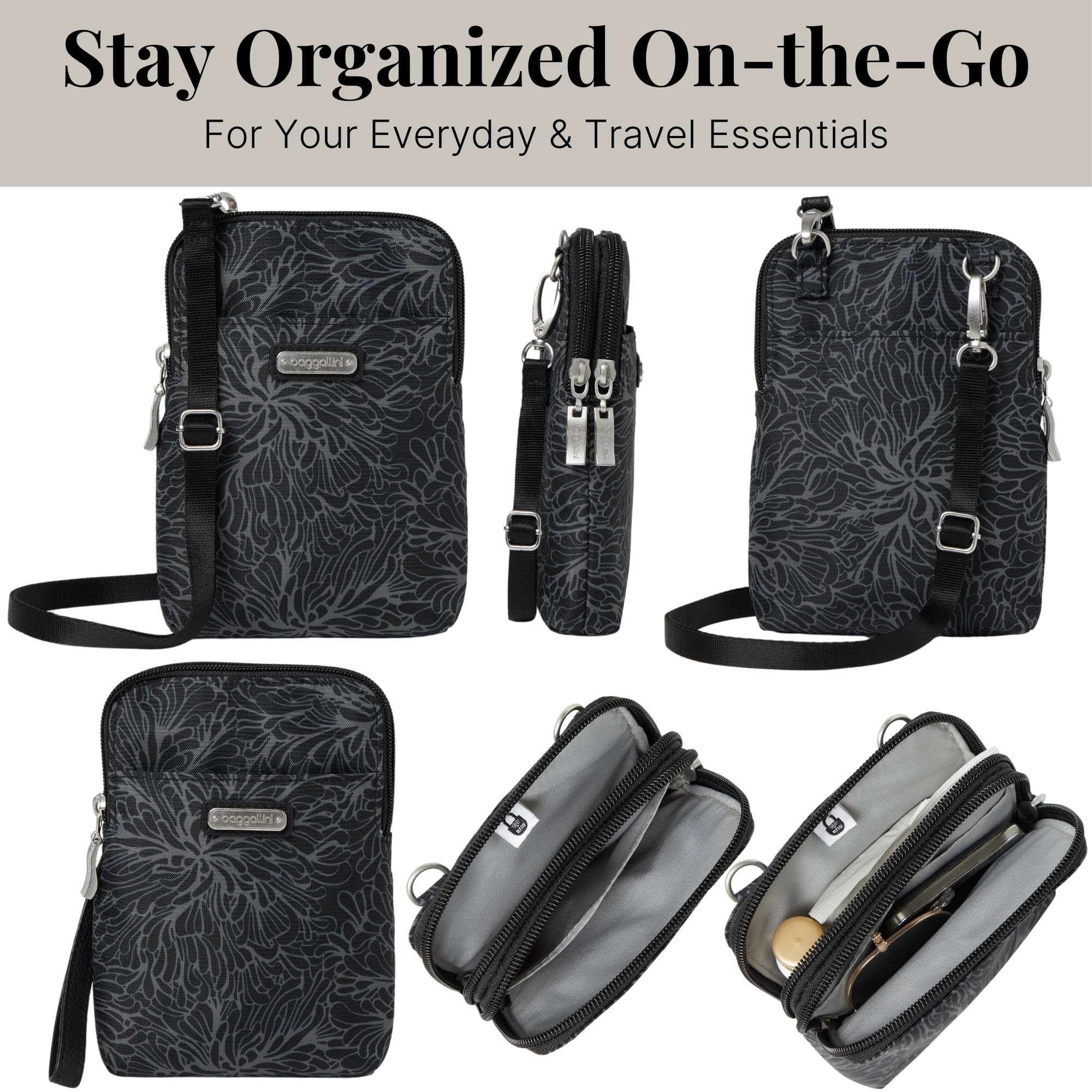Baggallini Take Two Bryant RFID Crossbody Bag - Stylish & Secure Anti-Theft Purse for Women | Perfect for Travel, Work, and Everyday Use