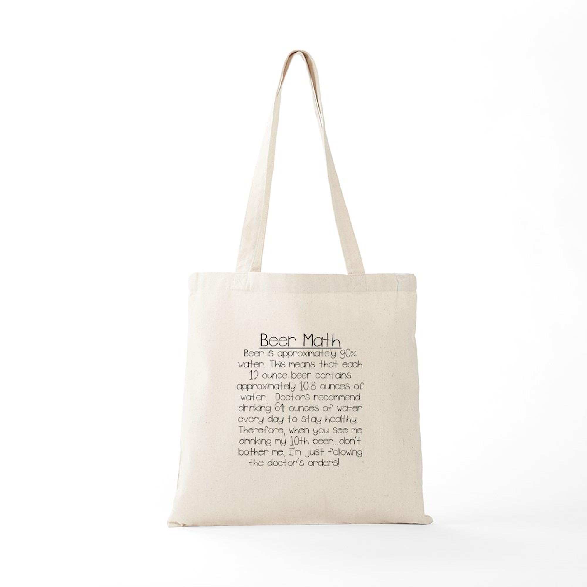 Beer Math Tote Bag - Natural Canvas Reusable Grocery Shopping Bag for Beer Lovers & Math Enthusiasts | Perfect for Grocery Trips, Beach Outings & College Campus Use