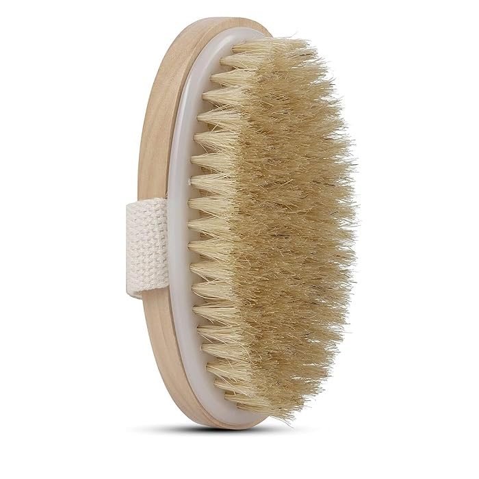 ALTRUIST Wooden Dry Brush for Body – Exfoliating Bath Brush for Cellulite & Lymphatic Drainage | Wet & Dry Use | All Skin Types | Natural Oval Shape | Pack of 1 – Perfect for Spa, Shower & Self-Care Routine