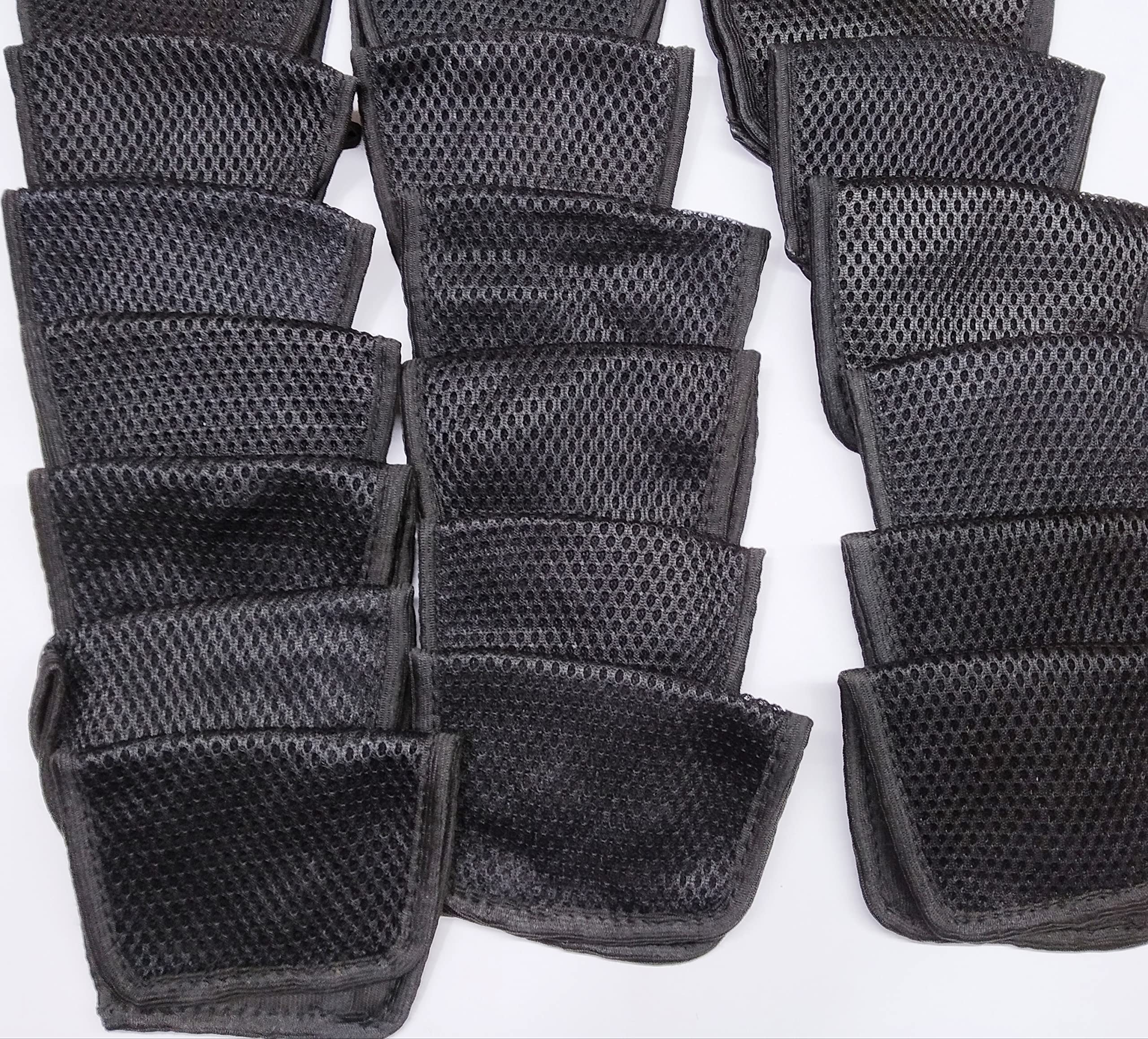 OMX 18-Pack Reusable Face Masks with Triple-Layer Filtration - Black Protective Masks for Daily Use, Travel & Work Safety