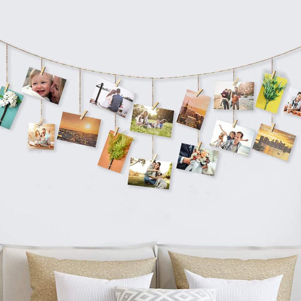 260-Piece Mini Wooden Clothes Pins with Jute Twine - Small Clothespins for Hanging Photos, DIY Crafts, Scrapbooking & Home Decor - Perfect for Laundry, Art Projects & Party Decorations