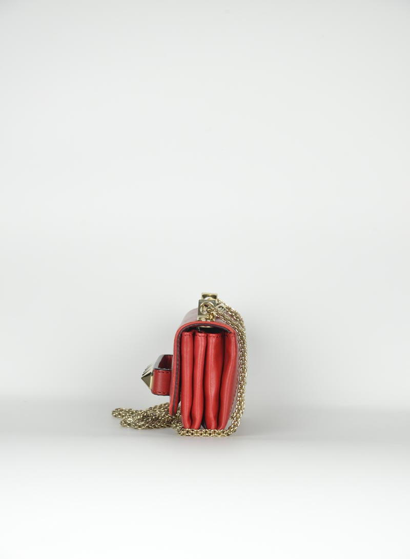 Valentino Va Va Voom Red Leather Studded Handbag - Luxury Designer Crossbody Purse for Women | Perfect for Date Night, Parties & Special Occasions