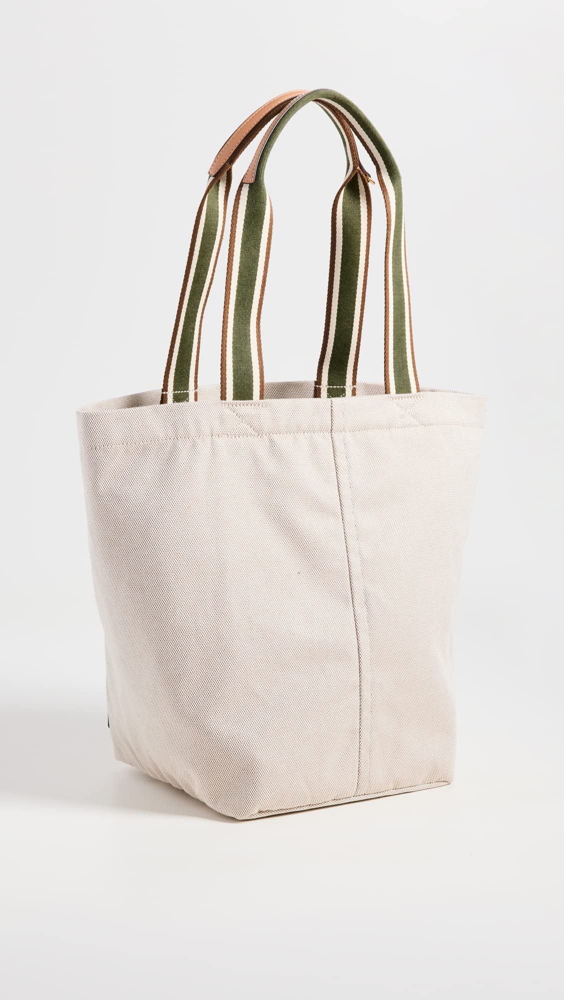 Tory Burch Women's Gracie Canvas Tote Bag - Natural Off White One Size - Stylish Large Handbag for Work, Travel & Everyday Use