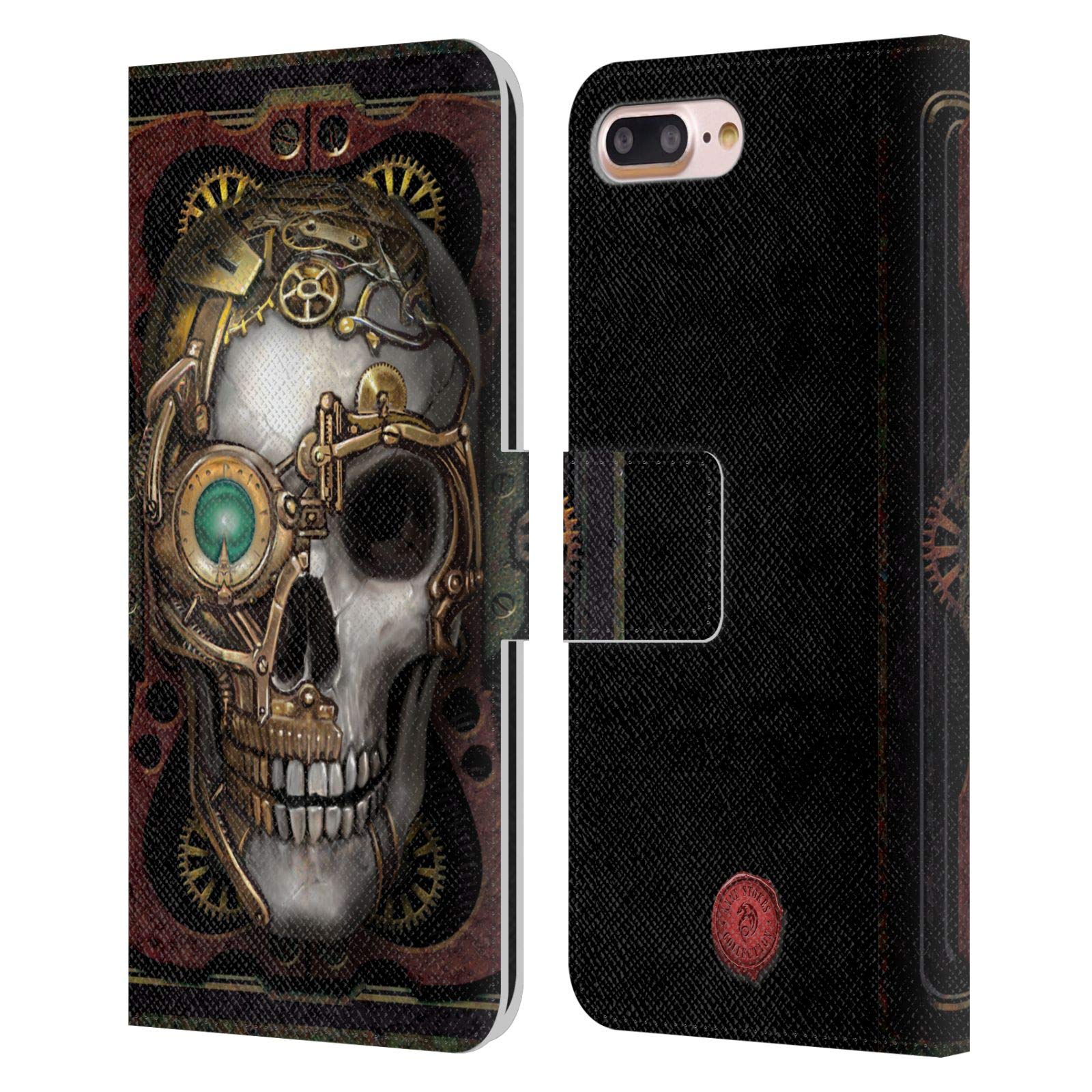 Anne Stokes Skull Steampunk Leather Book Wallet Case for iPhone 7 Plus/8 Plus - Officially Licensed Head Case Designs | Perfect for Gothic Style Protection & Daily Use