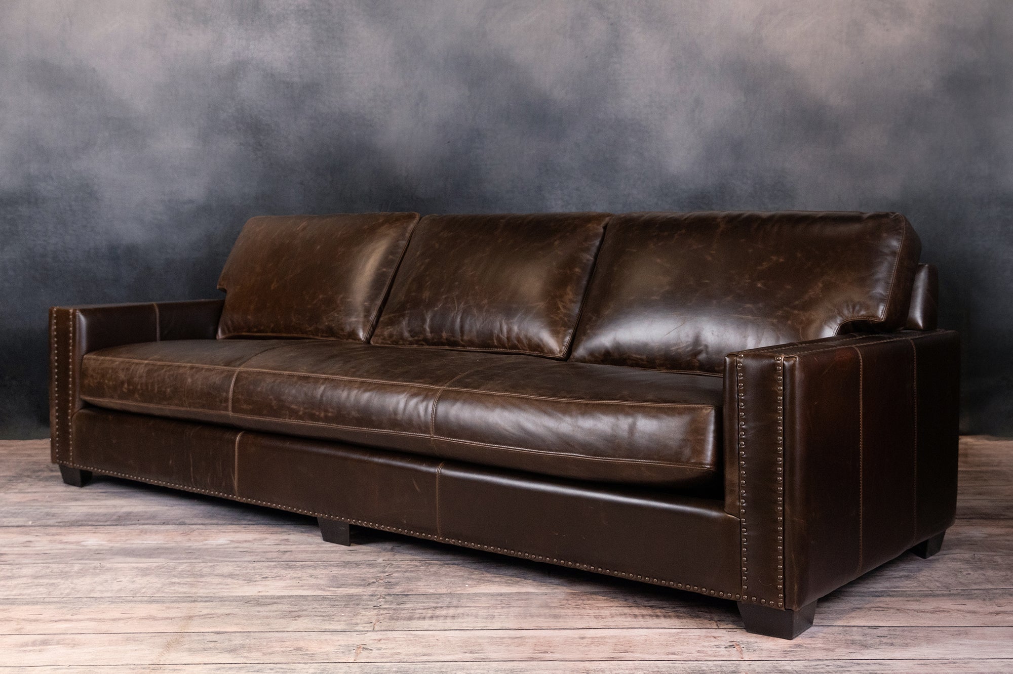 Premium SIR CHARTWELL Leather Bench Seat Sofa - Genuine Leather Upholstered Cushioned Bench for Living Room, Entryway, Bedroom & Office Furniture
