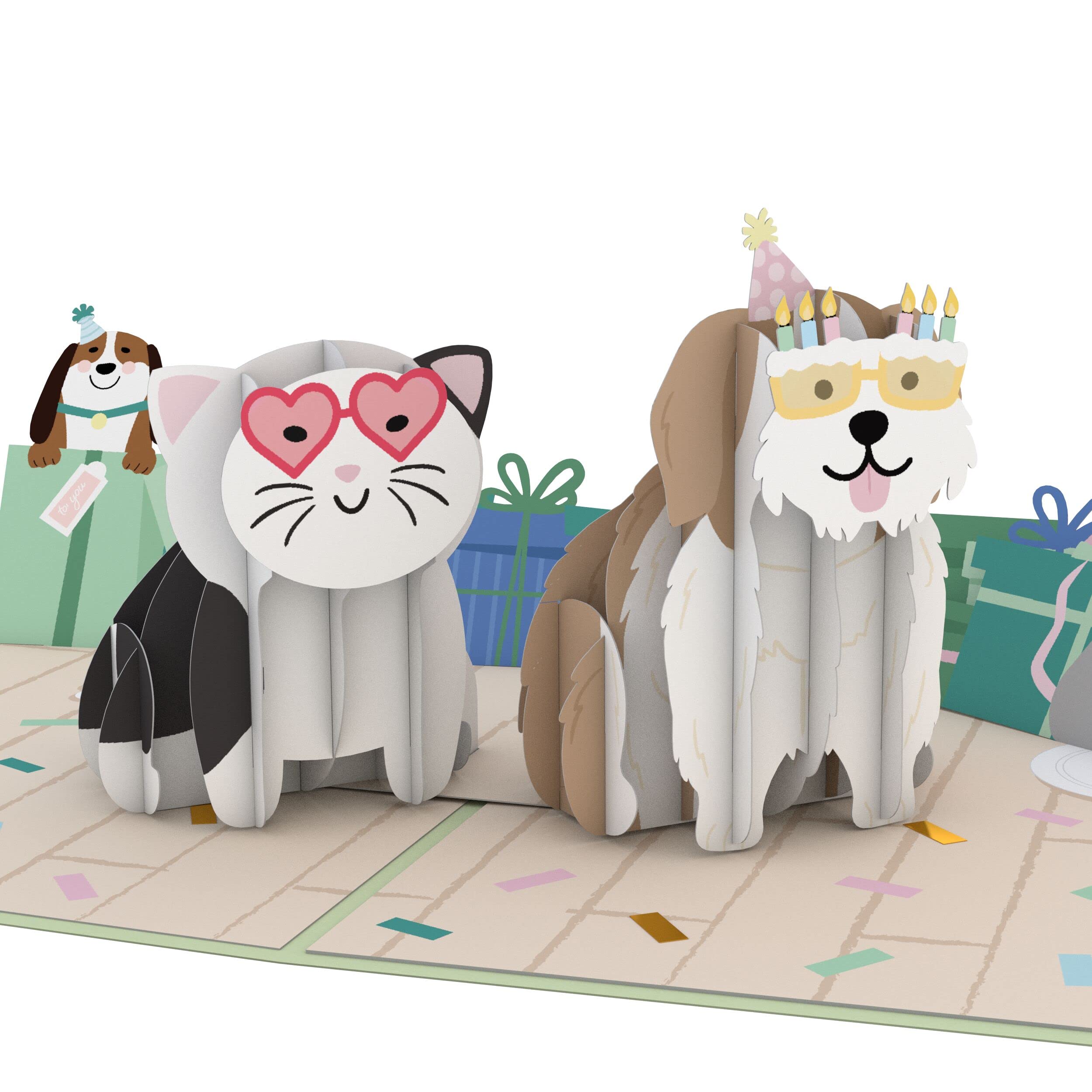 Handcrafted 3D Pop-Up Birthday Card for Cat & Dog Lovers - Lovepop Greeting Card with Cats & Dogs Design - Perfect Gift for Pet Moms (5 x 7 Inch) - Great for Birthdays, Anniversaries & Special Occasions