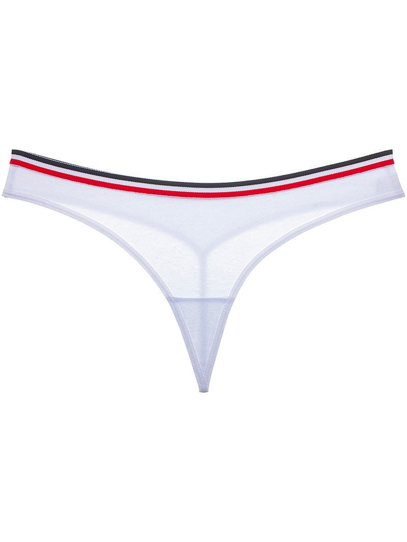ZASUWA Women's Trendy Striped T-Back Thong Underwear - Comfortable & Sexy for Yoga, Gym & Daily Wear