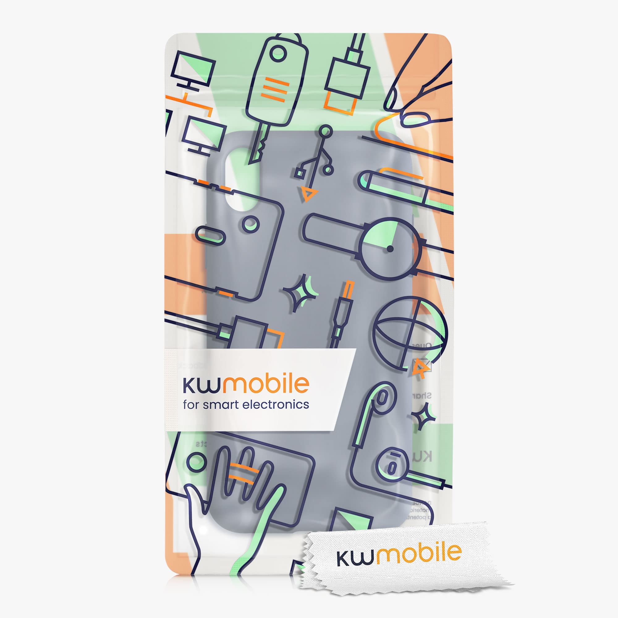 kwmobile Slim Protective TPU Silicone Case for Apple iPhone XR - Shockproof & Scratch Resistant Cover in Blue Grey - Perfect for Everyday Use, Travel & Outdoor Activities