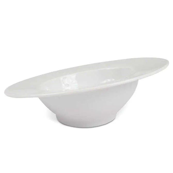 Deep Slanted Bowl - Premium Ceramic Serving Bowl for Salads, Pasta, Soup | Elegant Dining & Kitchen Decor for Home, Restaurants, and Parties