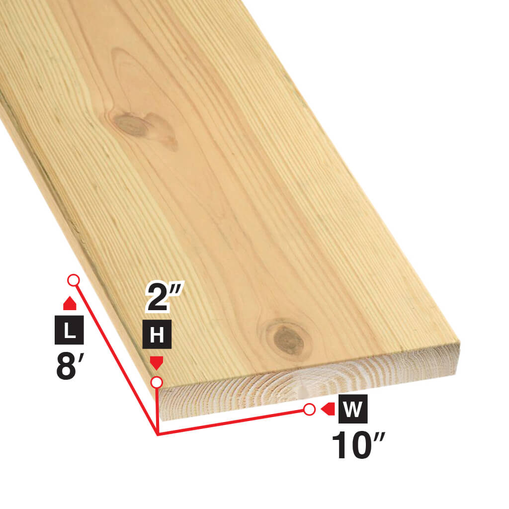 2 in. x 10 in. x 8 ft. Premium Spruce Pine Fir Lumber - Perfect for DIY Projects, Home Construction, and Woodworking Crafts