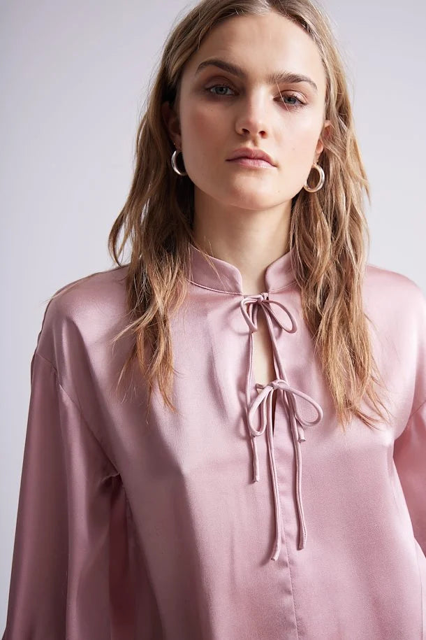 LAXIM Women's Blouse - Lilac & Dusky Pink Floral Print Top for Casual Wear & Office Outfits | Perfect for Spring & Summer Fashion