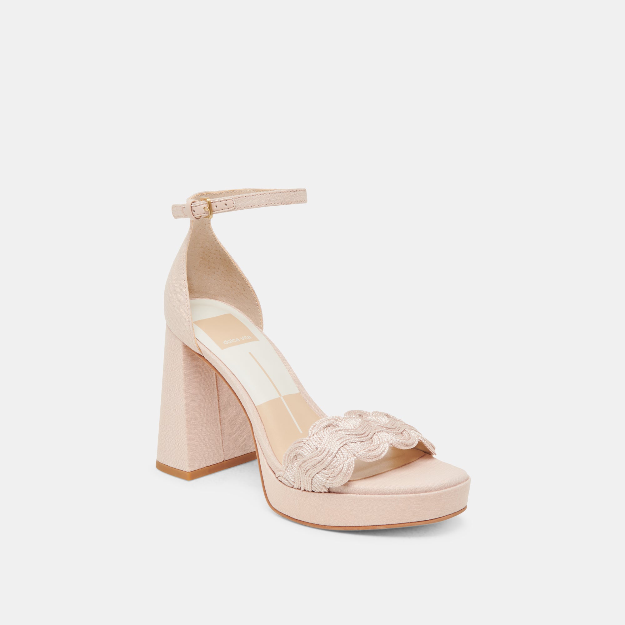 PELTIN Women's Light Pink Woven Raffia Heels - Comfortable Summer Sandals for Beach, Wedding & Party Occasions