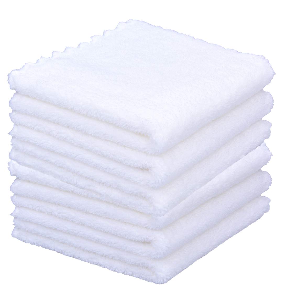 **Reusable Face Makeup Remover Cloths - Soft & Gentle for Sensitive Skin, Erases Mascara, Eyeliner, Foundation & Lipstick with Just Water (12