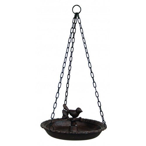 Cast Iron Hanging Birdbath Feeder for Garden, Patio & Yard - Attract Birds with Durable Outdoor Bird Feeder for Relaxing Nature Viewing