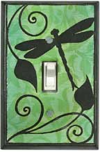 Dragonfly Silhouette Single Switch Plate Cover - Decorative Wall Plate for Light Switches - Perfect for Home, Office, and Nursery Decor