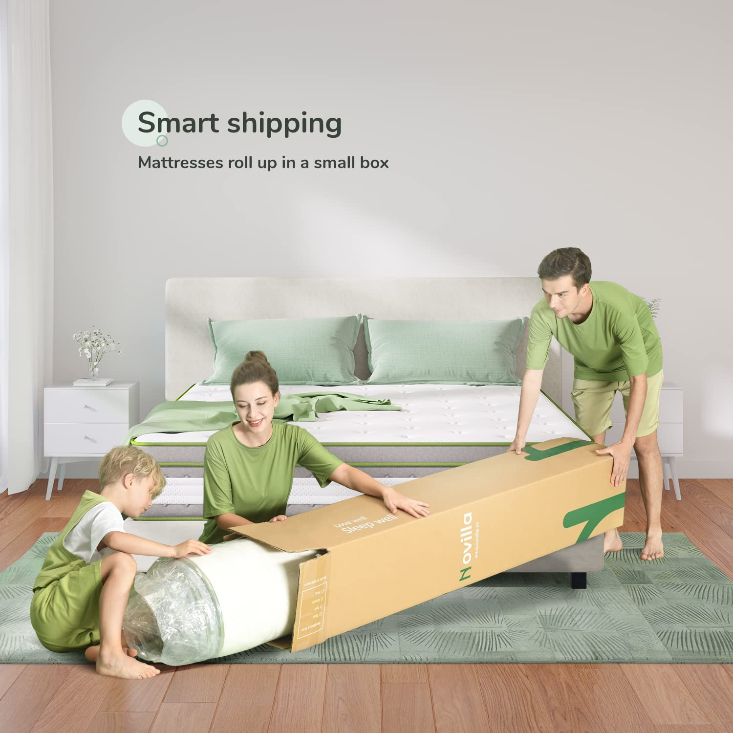 Novilla 12 Inch Hybrid Queen Mattress in a Box - Gel Memory Foam & Pocket Coils for Support & Comfort - Perfect for Bedrooms, Guest Rooms & Dorm Sleeping
