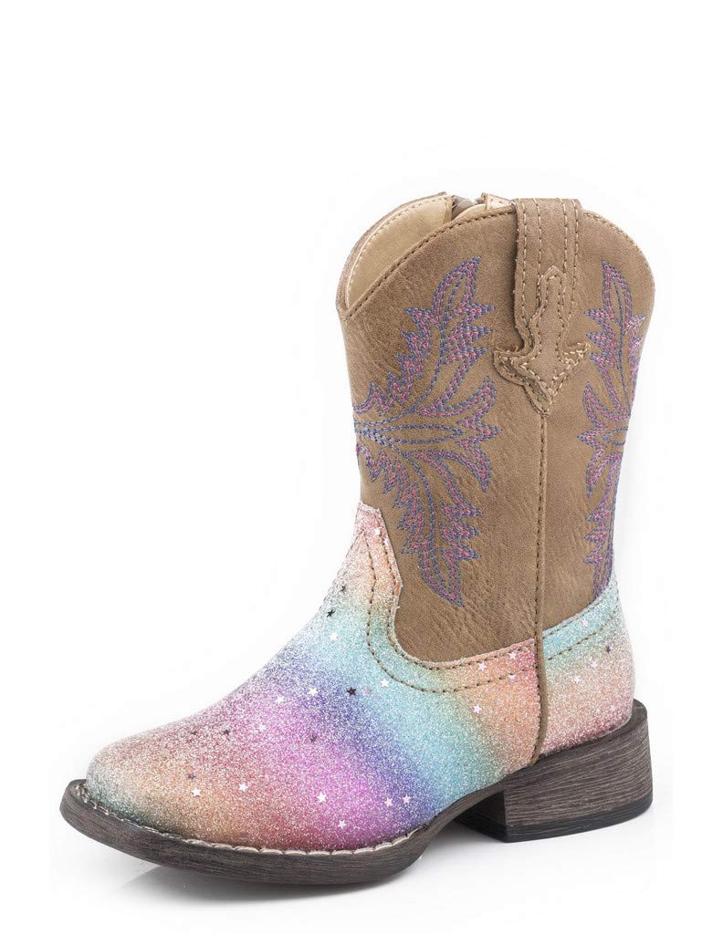 ROPER Baby Girl's Glitter Rainbow Shoes for Toddlers - Comfortable & Stylish First Walkers for Girls, Perfect for Playdates & Special Occasions