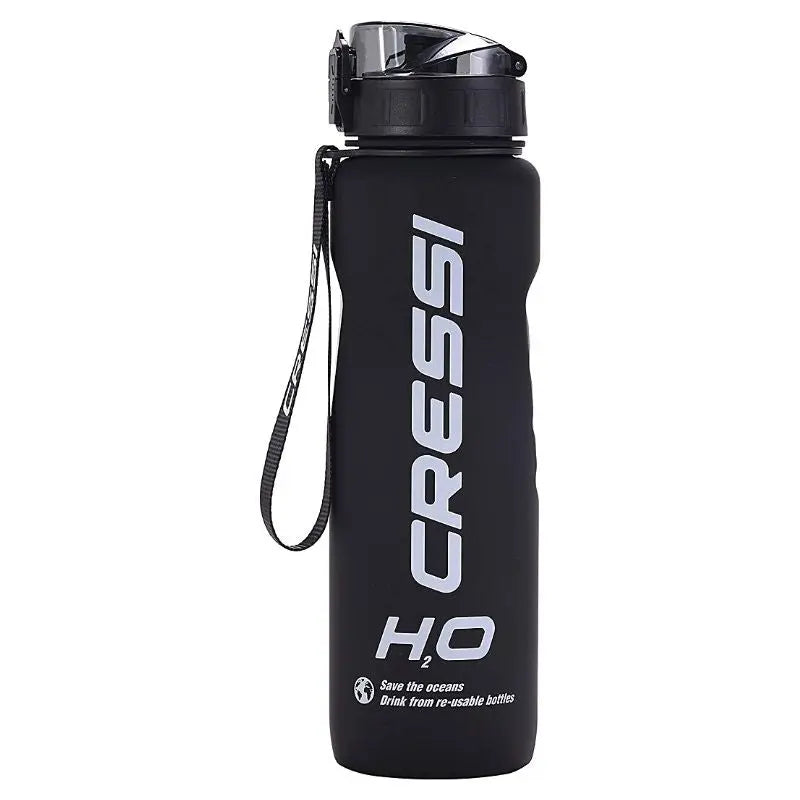 Cressi Sports Frosted Water Bottle H2O - Leak Proof BPA Free Reusable Water Bottle for Gym, Hiking, Running & Outdoor Activities