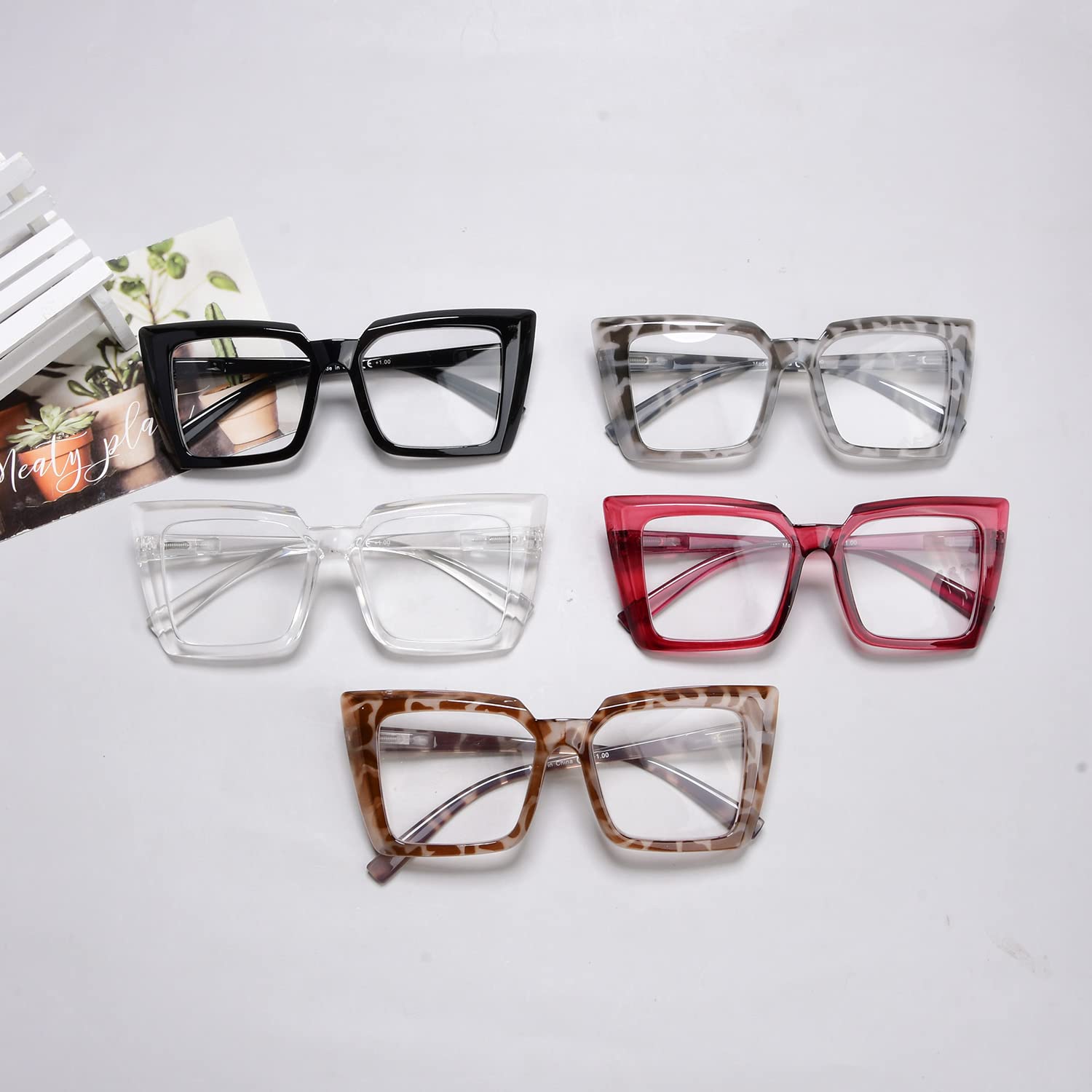 Stylish Oversized Reading Glasses for Women - Trendy Fashion Readers with UV Protection - Perfect for Reading, Working, and Daily Use