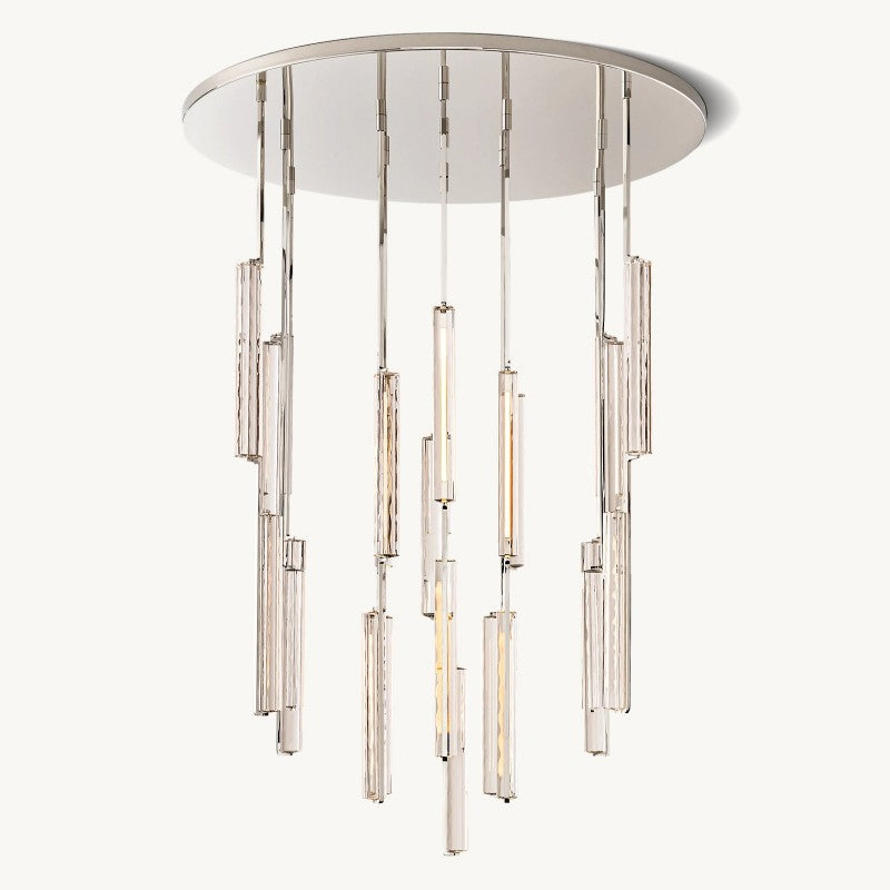Elegant Ausle Round Chandelier 56 - Modern Crystal Ceiling Light Fixture for Dining Room, Bedroom & Living Room Decor