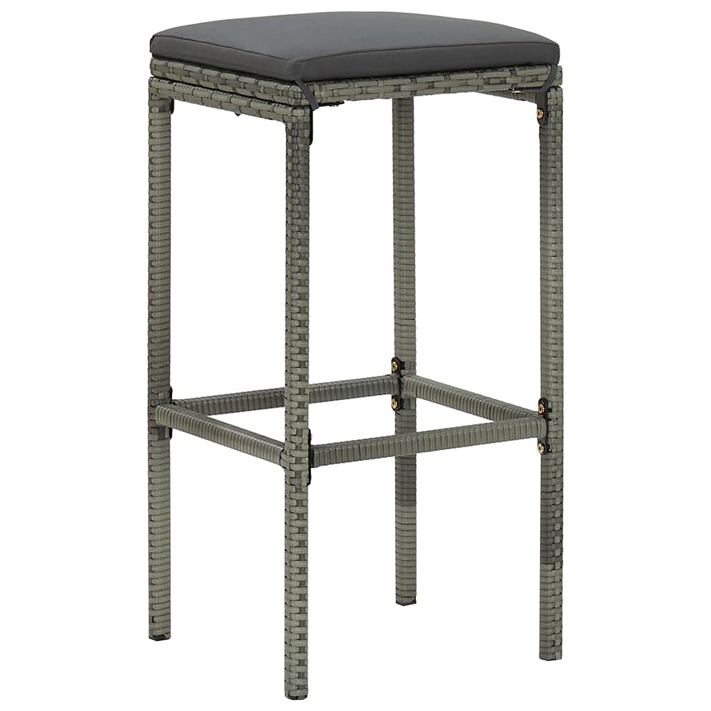 2/3/4/6 Pack Modern Bar Stools with Cushions - Poly Rattan Counter Height Stools for Kitchen Island, Breakfast Bar & Outdoor Patio - Multiple Color Options
