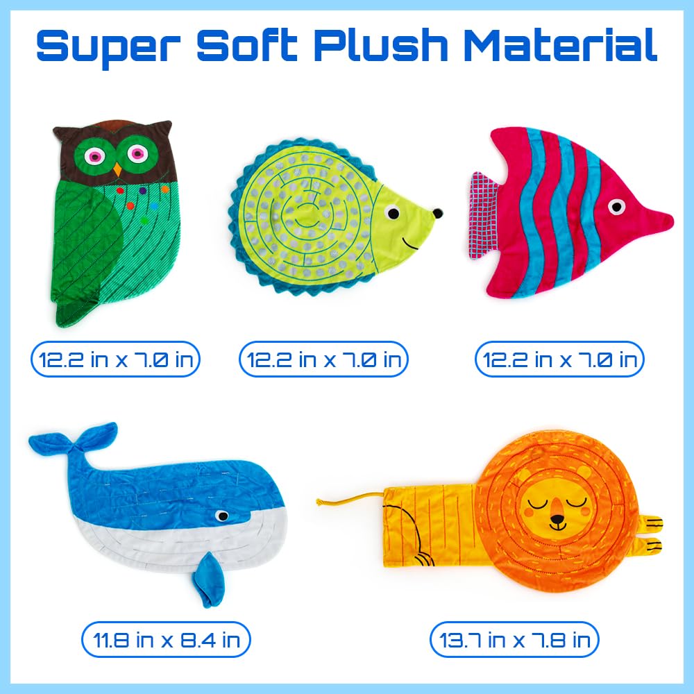5 Pcs Marble Maze Fidget Toys for Stress Relief - Sensory Mats for Kids & Autism Therapy at Home/School