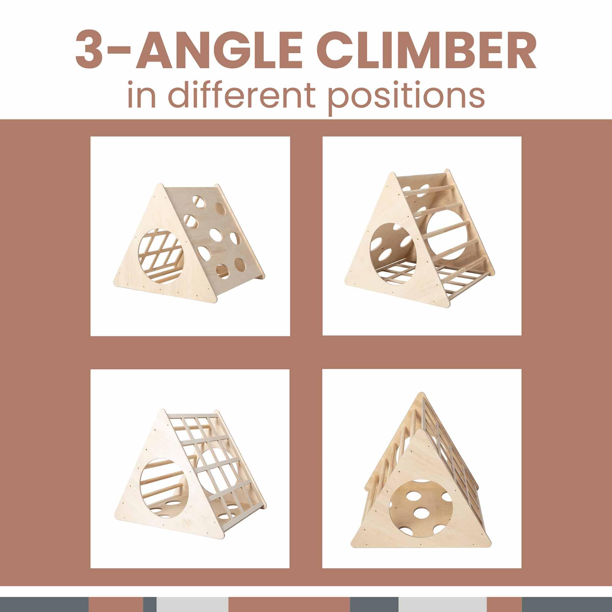 Montessori Climbing Triangle with Ramp - Indoor Wooden Climbing Frame for Kids - Toddler Play Gym for Home, Nursery & Daycare - Encourages Physical Development & Active Play