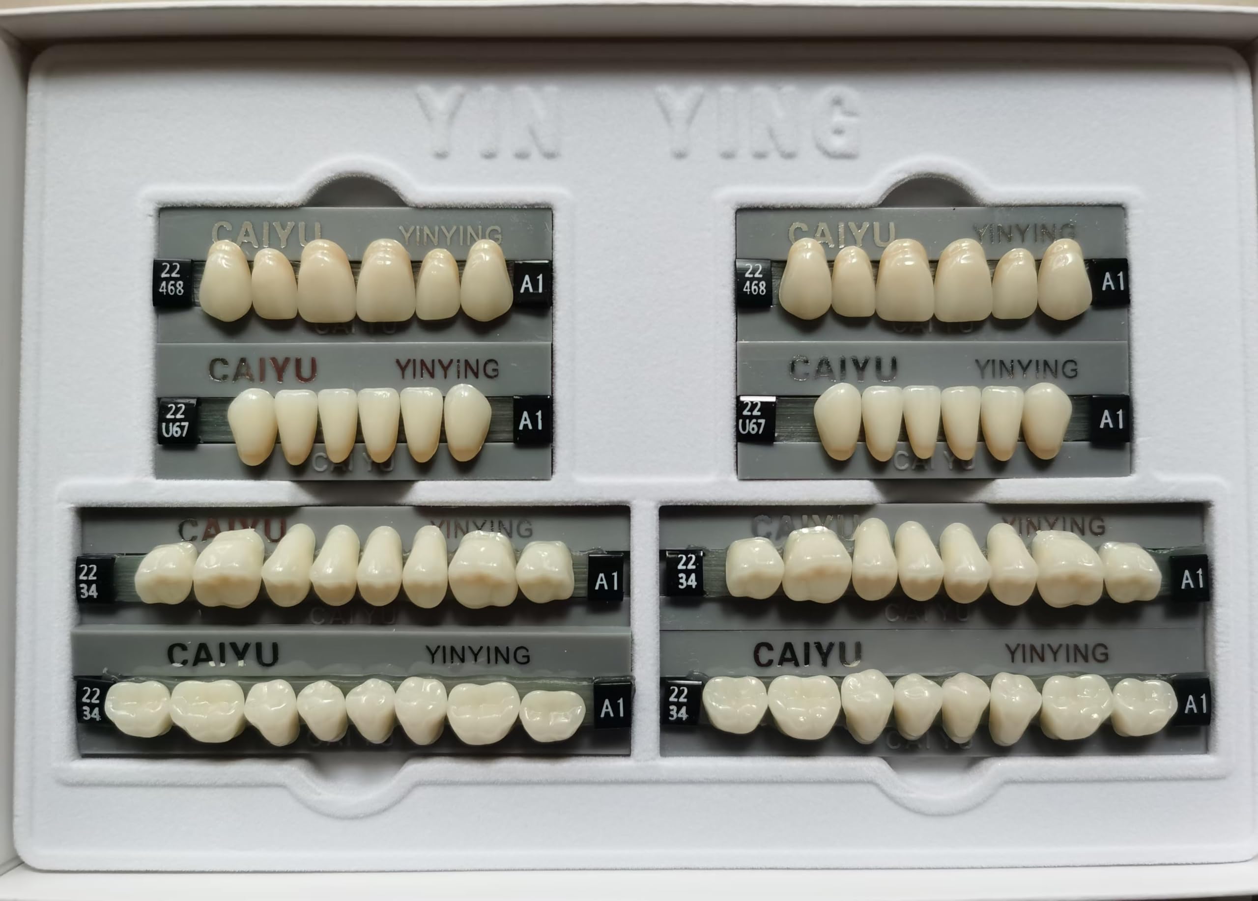 SDent® 2 Boxes (56PCS) Premium 3-Layer Super Hard Synthetic Resin False Teeth - A3 Shade Full Denture Set with Multi-Layer Acrylic Composite for Natural Look & Comfort - Perfect for Dentists, Dental Labs, and Denture Wearers for Daily Use or Emergency Replacement