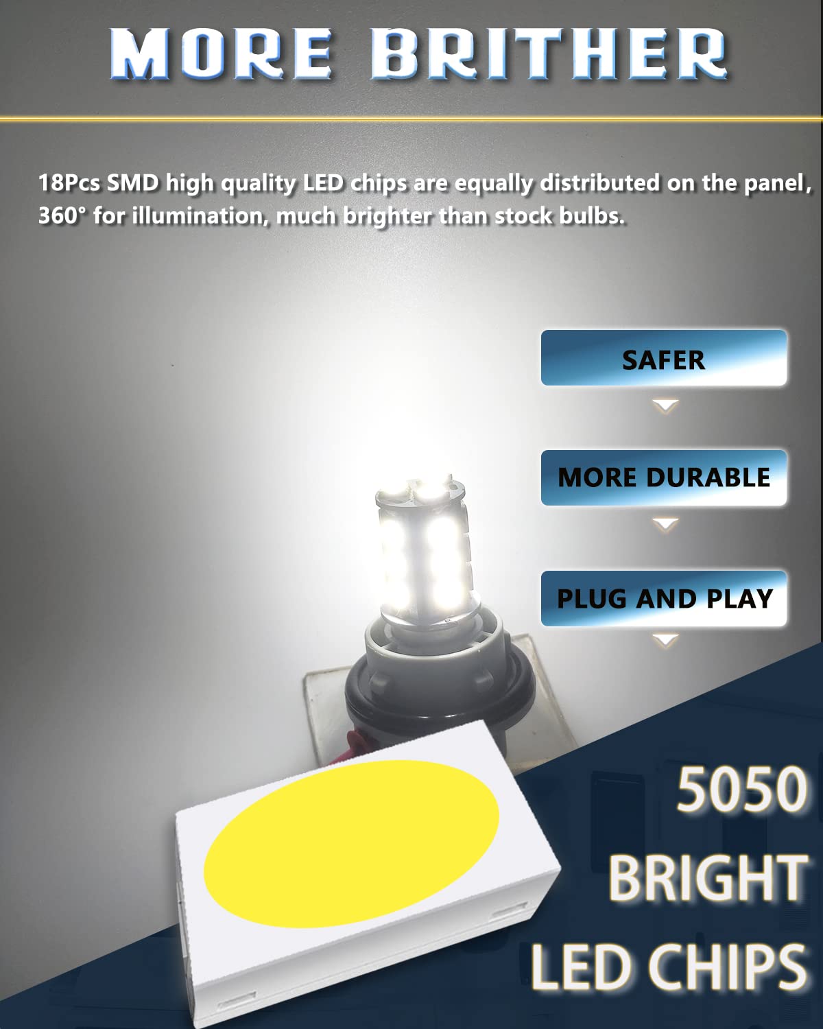 UNXMRFF Super Bright 1142 BA15D LED Bulbs - 1178 LED 5050 18-SMD White 1076 Bulb Replacement for 12V RV, Travel Trailer, Boat & Camper Interior Lights (Pack of 10) - Perfect for Ceiling Dome Lighting, Nighttime Visibility & Energy-Efficient Illumination