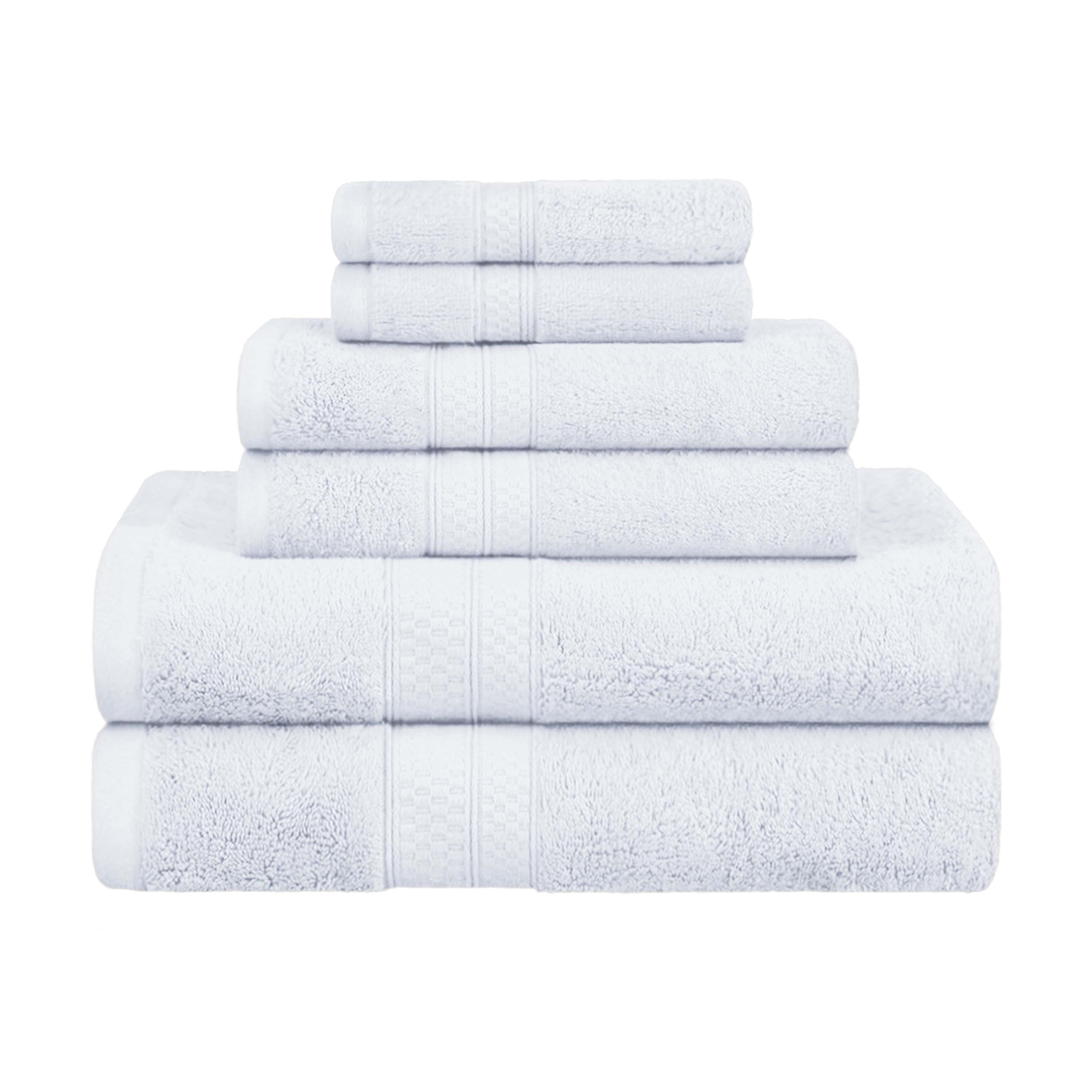 Ultra Soft Rayon Bamboo Cotton Blend 6-Piece Towel Set | Bath, Spa & Beach Towels | Luxurious & Absorbent for Home & Travel