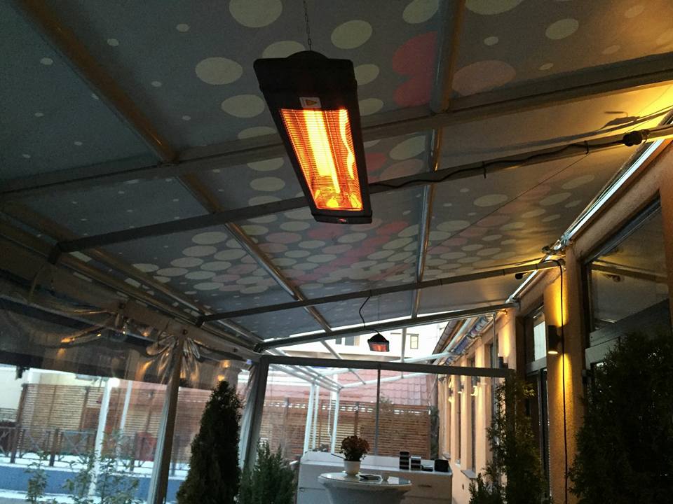 DR-238 1500W Carbon Infrared Outdoor Heater - Wall/Ceiling Mount with Remote - Black - Perfect for Restaurants, Patios, Backyards, Garages & Decks - Ideal for Outdoor Dining, Entertaining & Year-Round Comfort