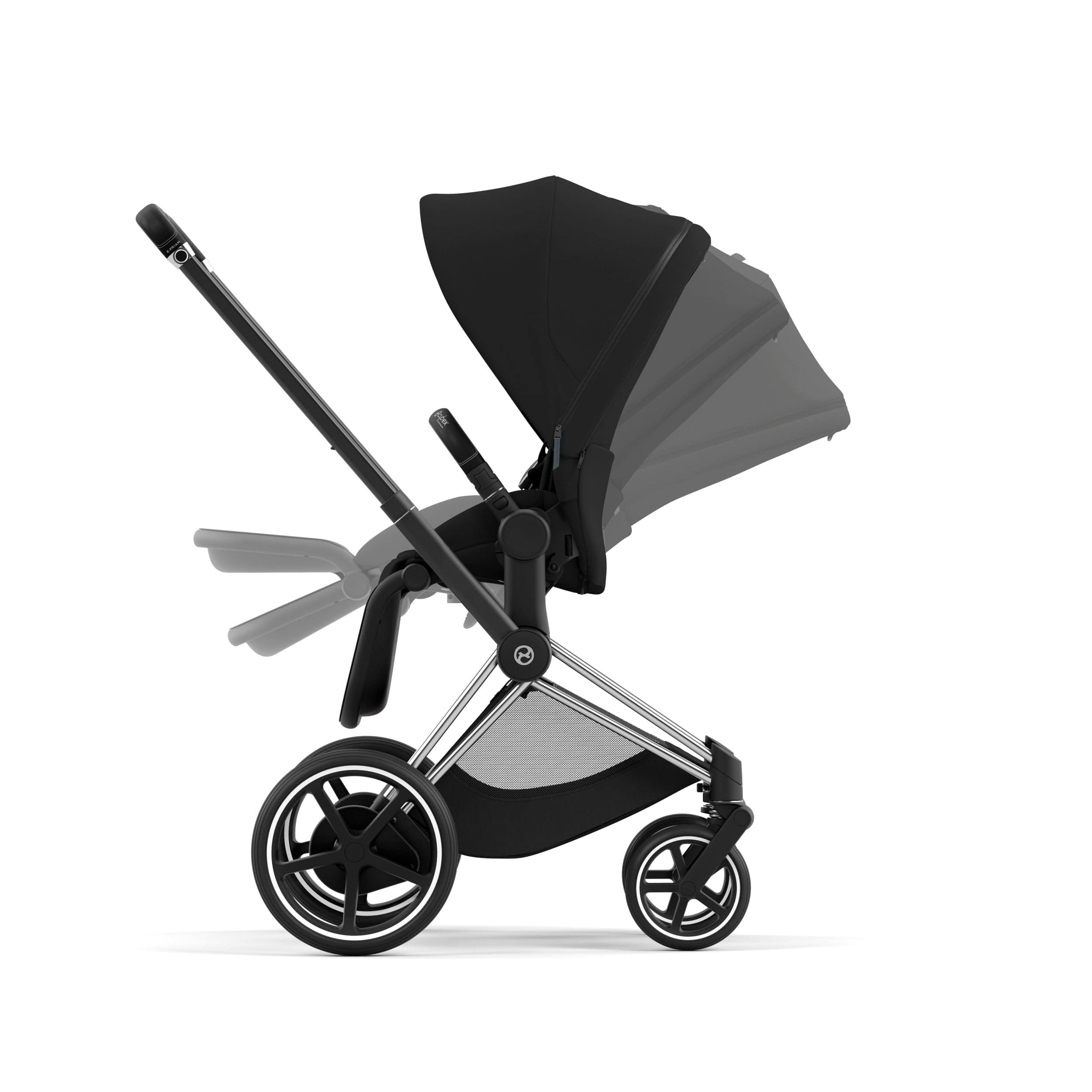 Cybex ePriam 2 Complete Stroller - Lightweight Chrome & Black Baby Stroller for Newborns to Toddlers | Perfect for City Walks, Shopping & Travel