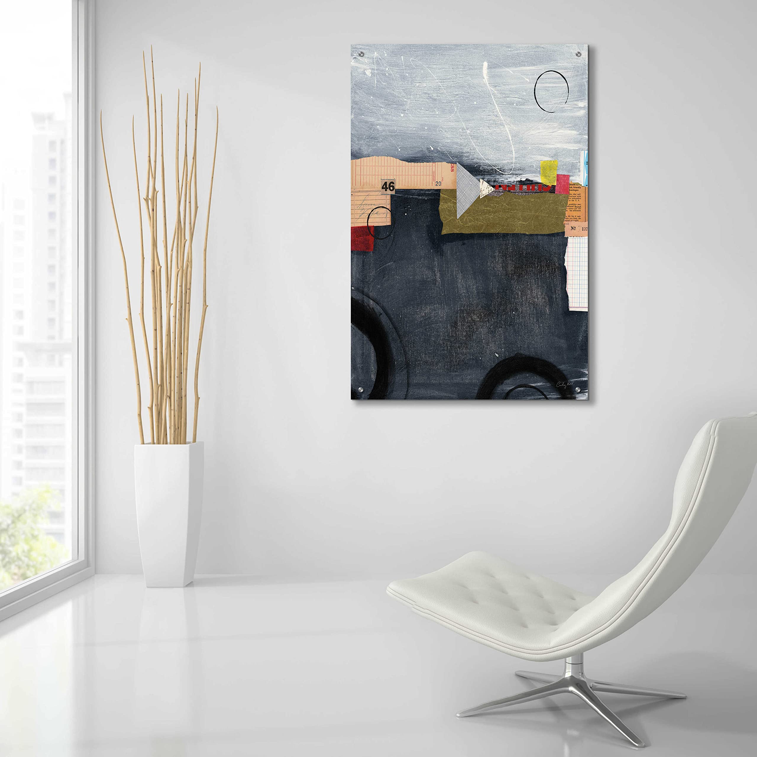 Abstract 46 Acrylic Glass Wall Art by Courtney Prahl - 24x36 Inches Modern Canvas Painting for Living Room, Bedroom & Office Decor
