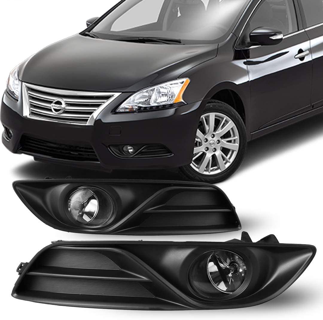 Winjet Clear Fog Lights Kit for 2013-2015 Nissan Sentra - Includes Switch & Wiring Harness | Perfect for Night Driving & Low Visibility Conditions