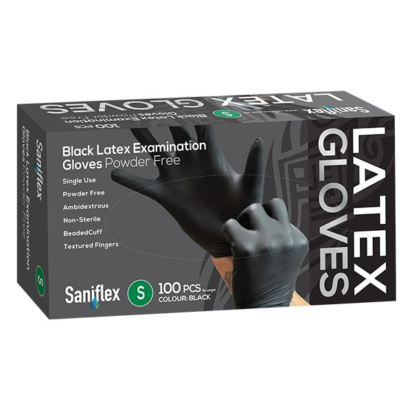 Saniflex Latex Gloves - Disposable, Powder-Free, Medical Grade Rubber Gloves for Cleaning, Food Handling & Healthcare Protection
