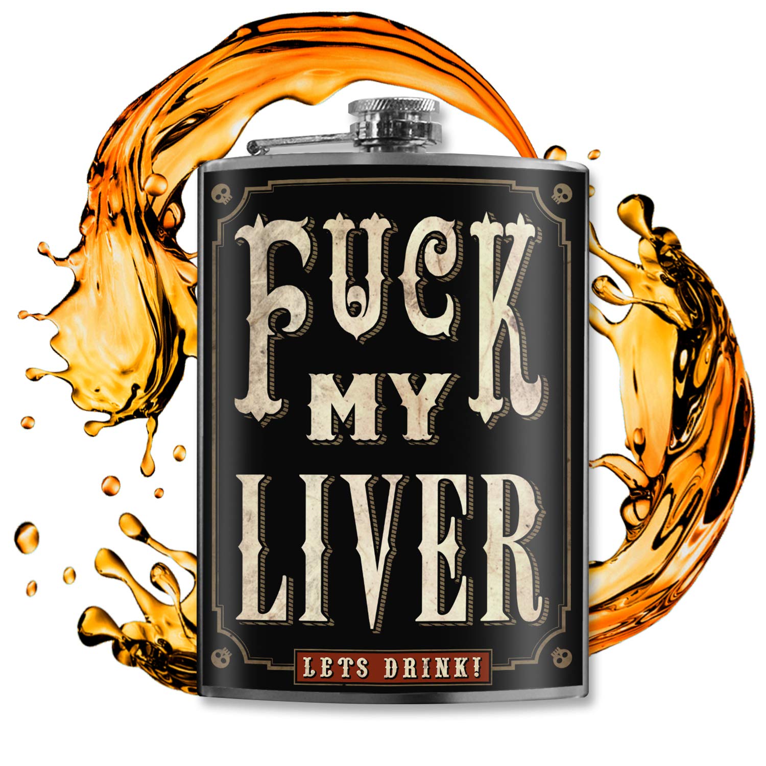 8oz Stainless Steel Hip Flask for Whiskey, Vodka & Liquor - Leakproof Travel Flask with Gift Box - Easy to Clean 3.75”x5.75” - Perfect for Camping, Parties & Outdoor Adventures - by Trixie & Milo