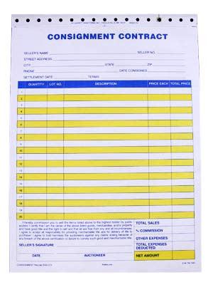 2-Part Standard Consignment Form - 100/Pack - Shipping & Receiving Documents for Warehouse, Logistics & Business Use