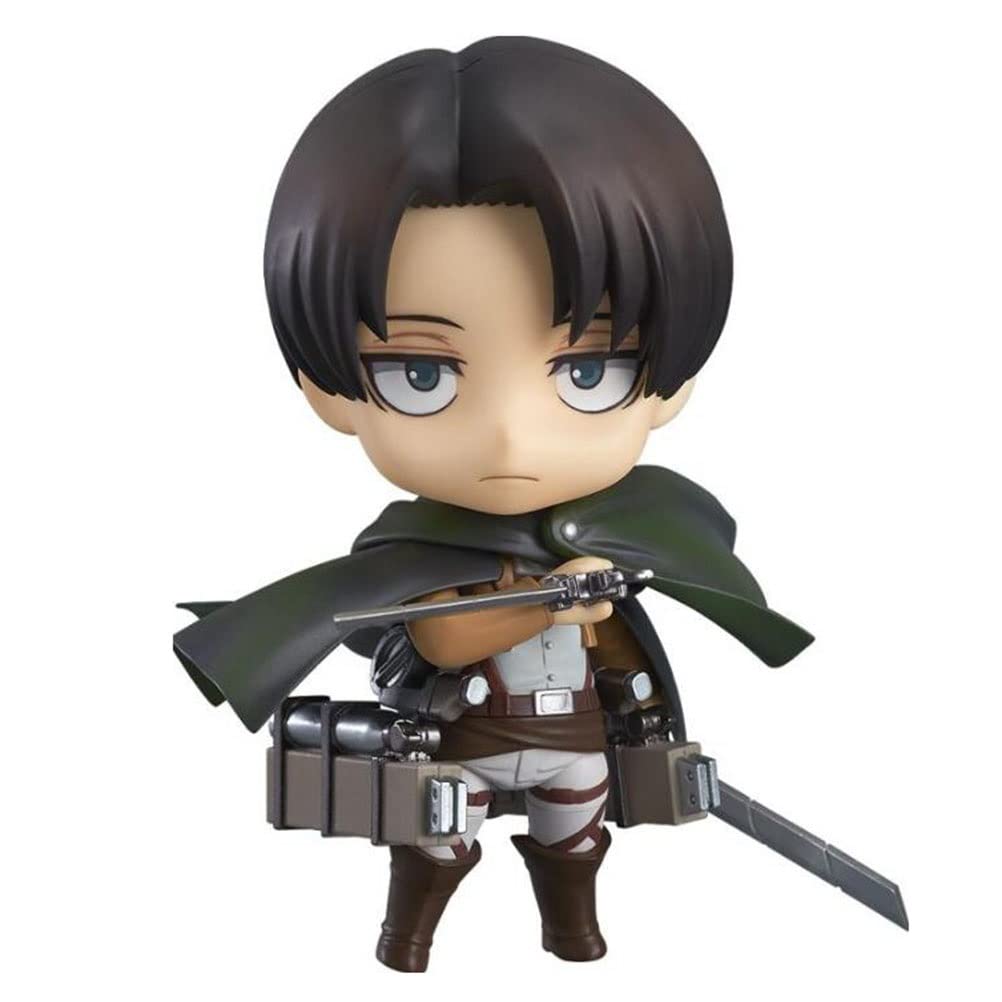 WESAFE Attack on Titan Q Version Nendoroid Levi Ackerman Action Figure - Anime Collectible Toy with Replaceable Accessories | Perfect for Display, Anime Lovers & Game Fans