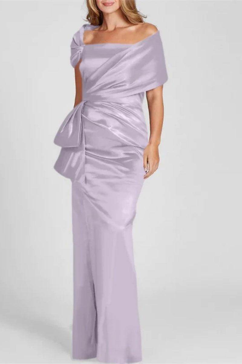 Elegant Off-The-Shoulder Floor-Length Mother of the Bride Dress CM0336 - Perfect for Weddings, Formal Events & Special Occasions