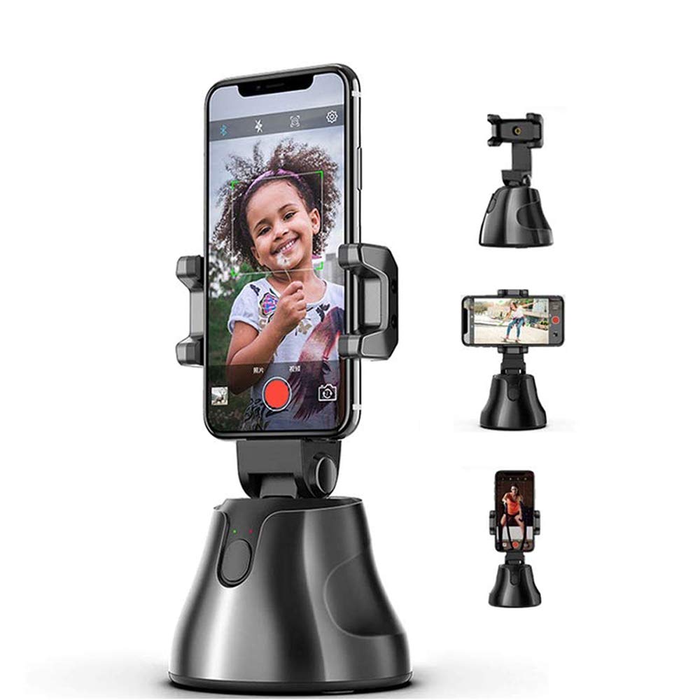 360° Rotating Smartphone Mount with Motion Tracking & Facial Recognition - Compatible with iPhone, Android & Samsung for TikTok, YouTube, Live Streaming - Perfect for Vlogging, Video Calls & Hands-Free Recording