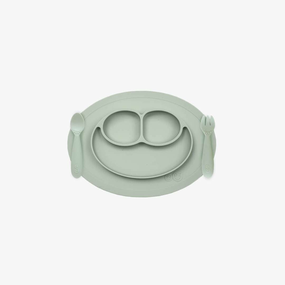 EZPZ Mini Feeding Set for Babies & Toddlers - BPA-Free Silicone Placemat with Built-in Plate & Spoon - Perfect for High Chairs, Travel & Mess-Free Mealtime