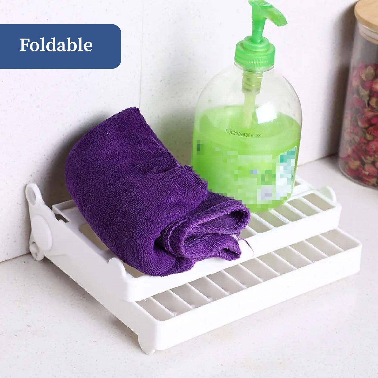Foldable Dish Drying Rack & Plate Stand - Space Saving Kitchen Organizer for Cups, Bowls & Utensils | Compact Dish Drainer for Small Spaces | Perfect for Apartments, RVs & Countertop Storage (Pack of 1)